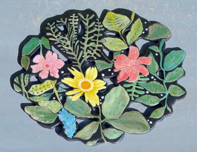 生徒作品　壁掛け陶板画