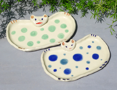 生徒作品　蝙蝠文皿