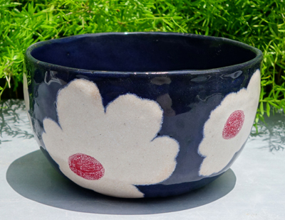 生徒作品　花文鉢　