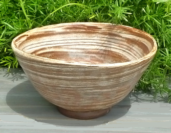 体験作品　刷毛目茶碗