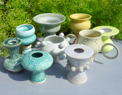 生徒作品　有機体花器＆カップ