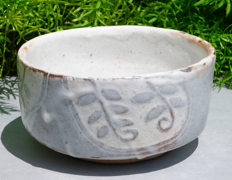 生徒作品　葉文鼠志野茶碗