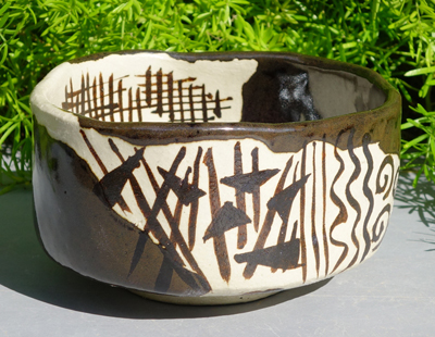 生徒作品　黒織部抹茶碗