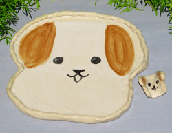 体験作品　犬形皿