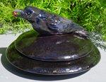 生徒作品　カラス文蓋物