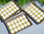 生徒作品 市松文長角皿